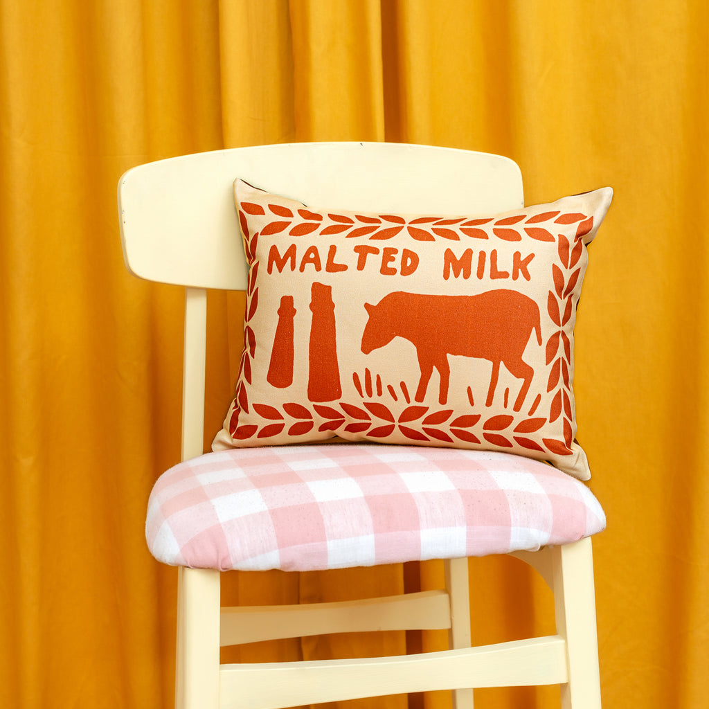 Chocolate Malted Milk Printed Cushion