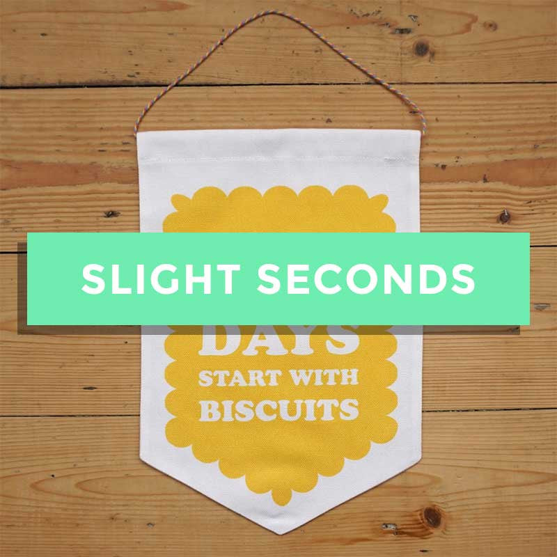 SALE - Nice Days Start With Biscuits Fabric Banner