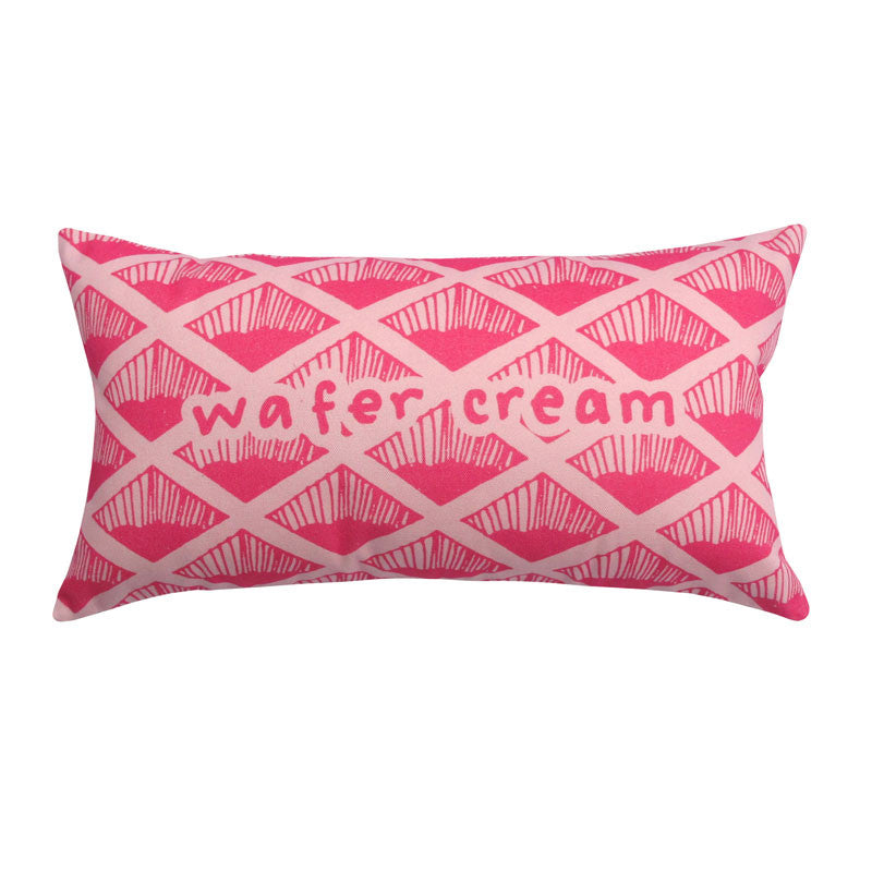 Pink Wafer Biscuit Printed Cushion