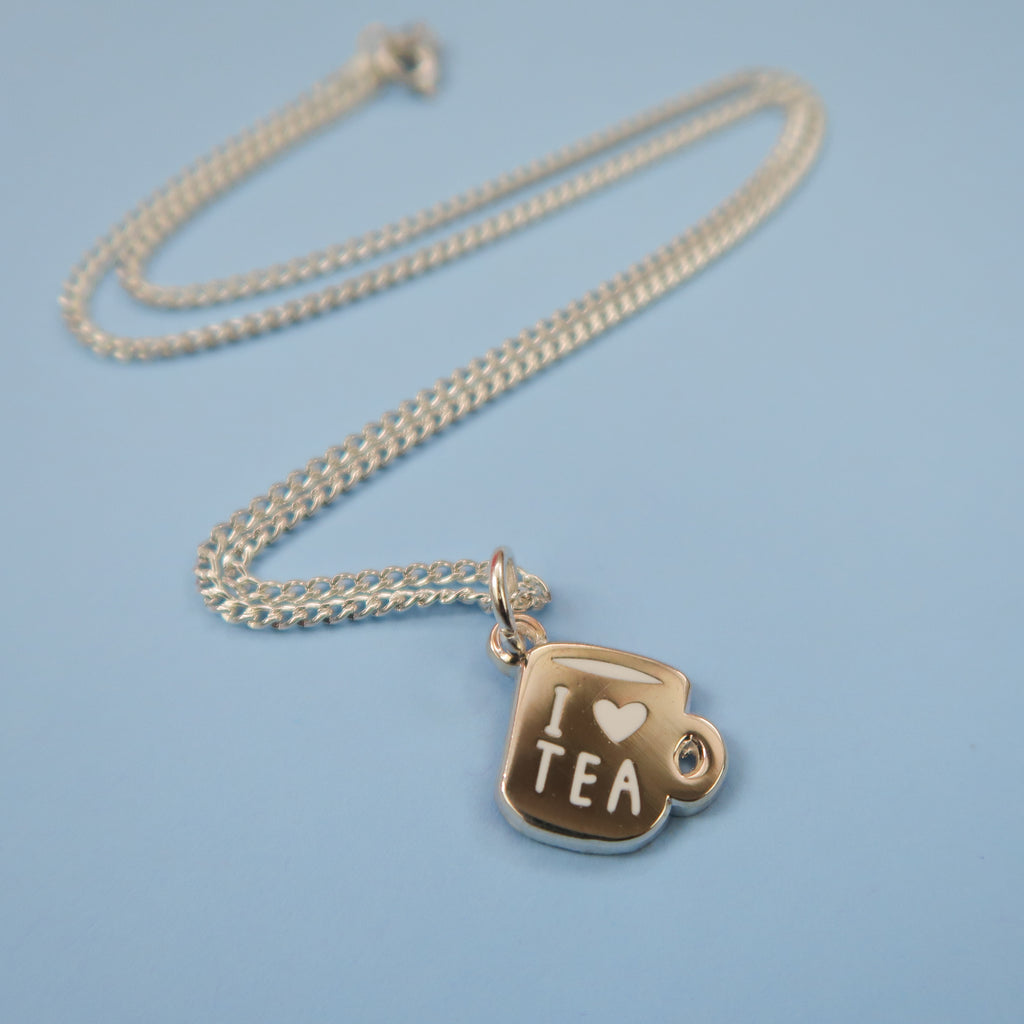 I love tea tiny silver charm necklace by Nikki McWilliams