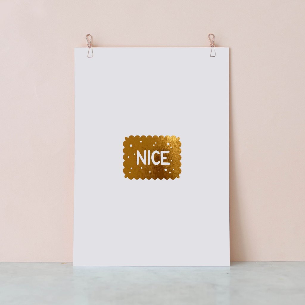 Nice Biscuit Gold Foil Print by Nikki McWilliams