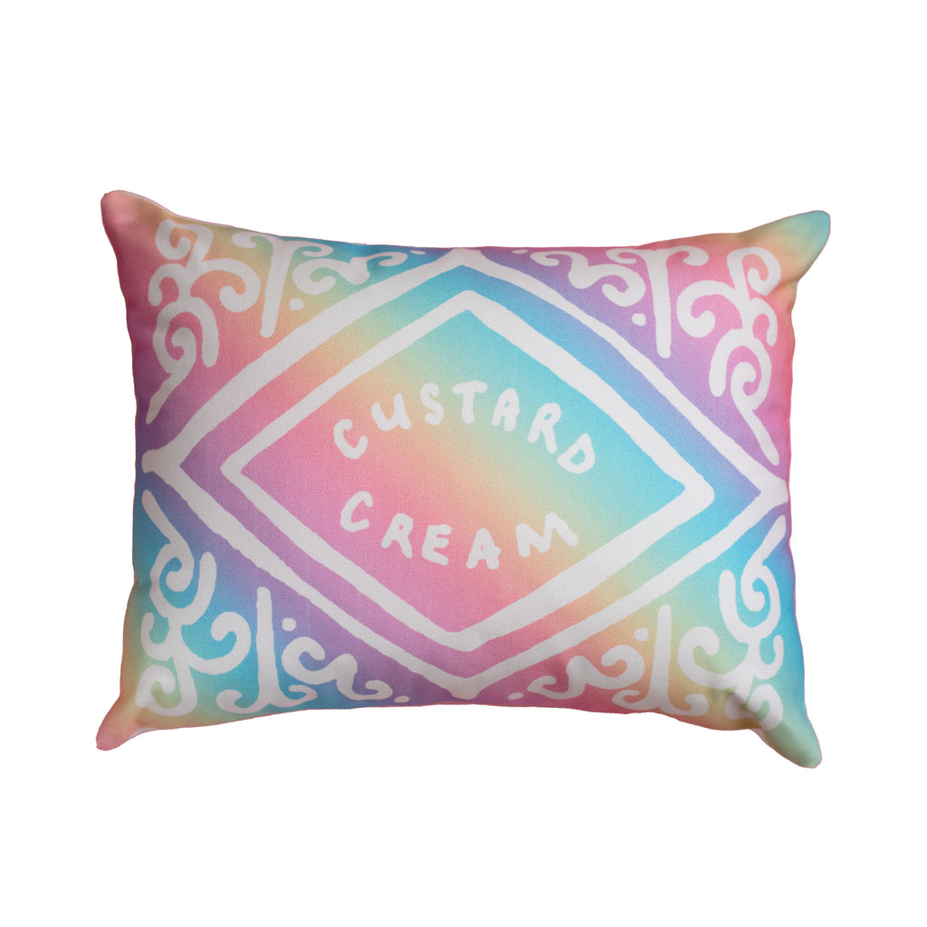 Pastel Rainbow Custard Cream Printed Cushion