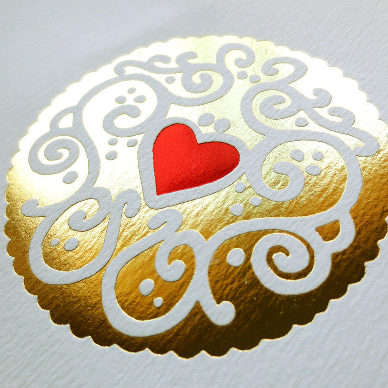 Gold & Ruby Jammy Heart Foil Print