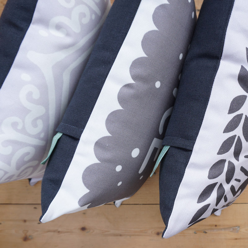 All 4 Monochrome Printed Biscuit Cushions