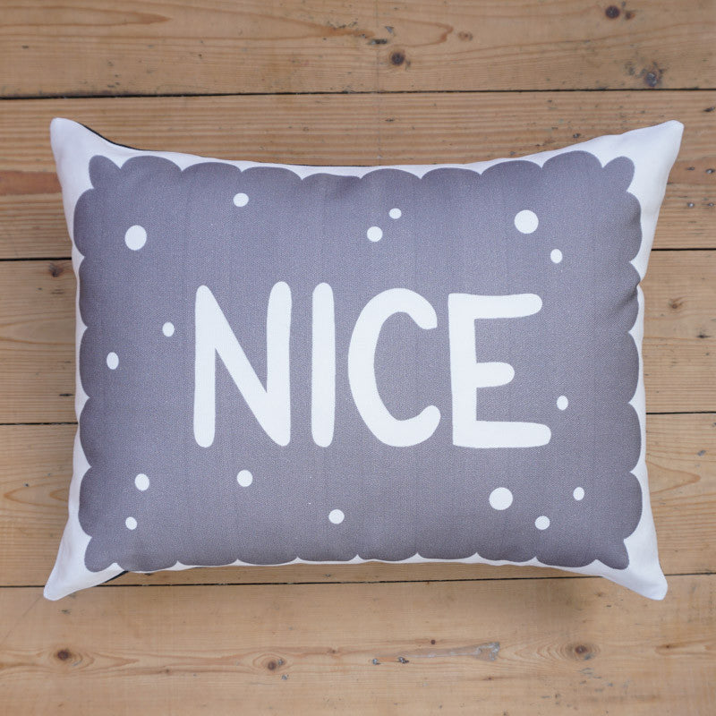 Monochrome Nice Biscuit Printed Cushion