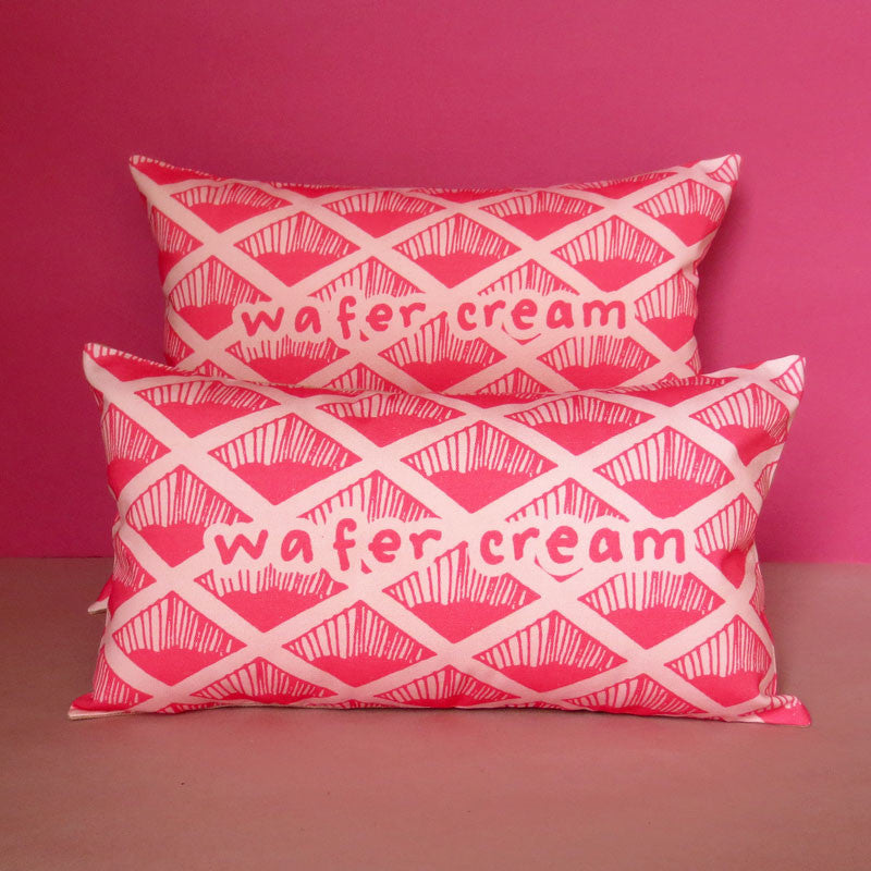 Pink Wafer Biscuit Printed Cushion