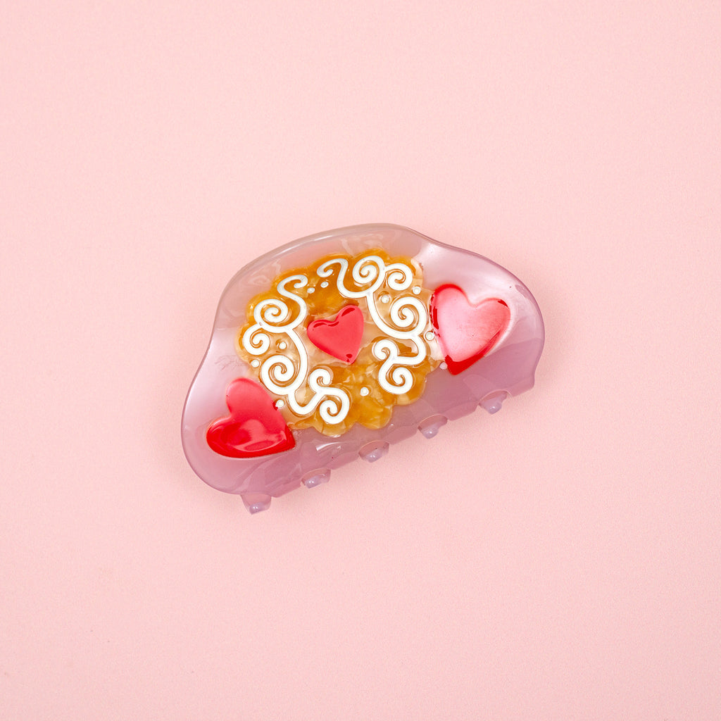 *Limited Edition* Rose Jelly Jammy Heart Acetate Hair Claw