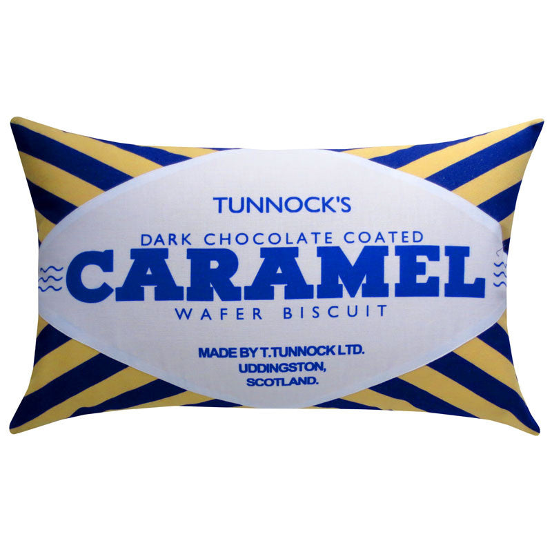 Tunnock's Dark Chocolate Caramel Wafer Printed Cushion
