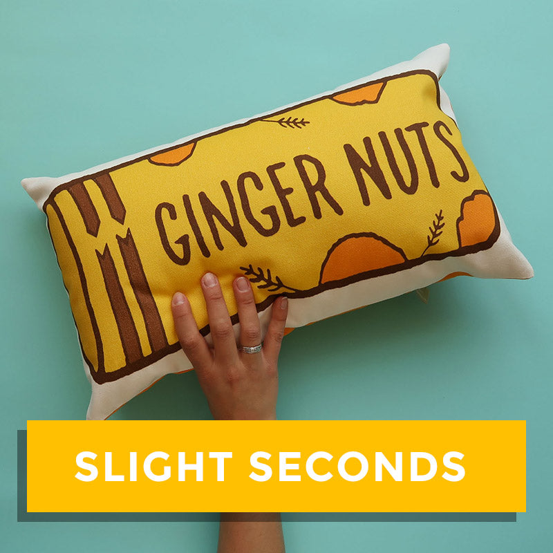SALE - Packet of Ginger Nut Biscuits Printed Cushion