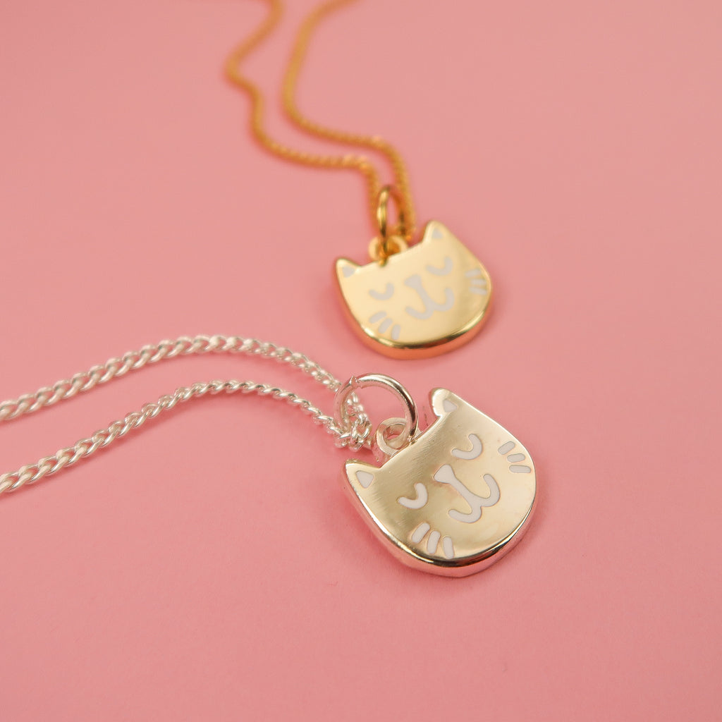 Itty Bitty Golden Kitty Necklace