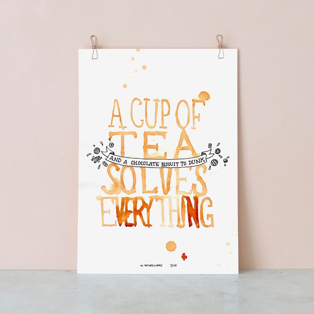 A Cup of Tea Solves Everything Digital Print