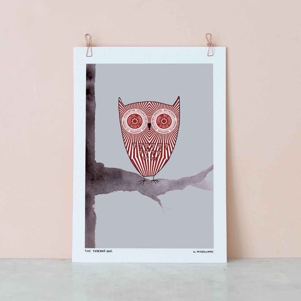 Teacake Owl Digital Print | Nikki McWilliams