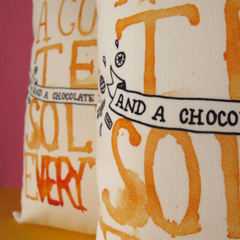 SALE - A Cup of Tea Solves Everything Printed Cushion