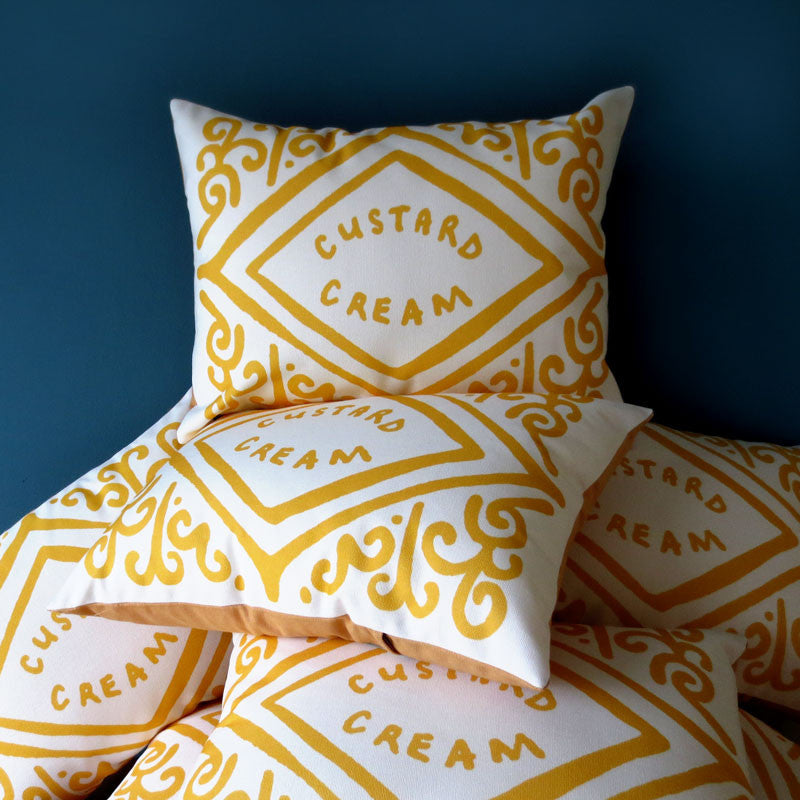 Classic Custard Cream Printed Cushion