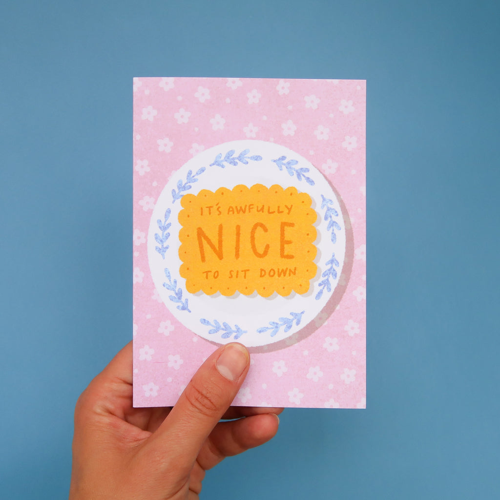 It's Awfully Nice to Sit Down Greetings Card