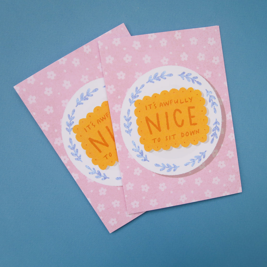 It's Awfully Nice to Sit Down Greetings Card