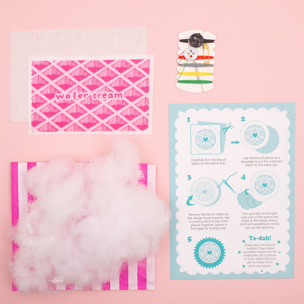 Pink Wafer Biscuit Mini Cushion DIY Kit