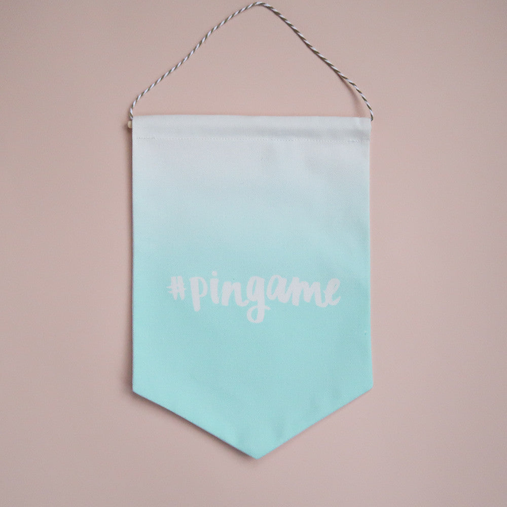 #pingame Printed Fabric Banner - Mint Ombre