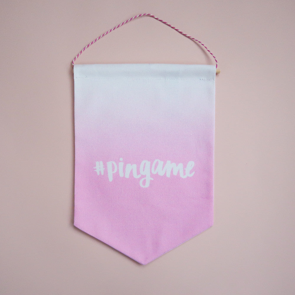 #pingame Printed Fabric Banner - Pink Ombre