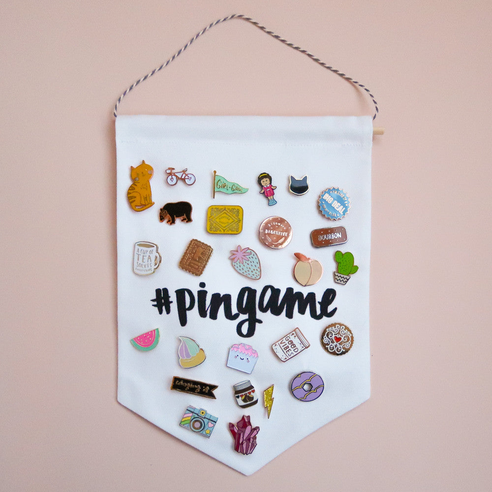 #pingame Printed Fabric Banner - Monochrome