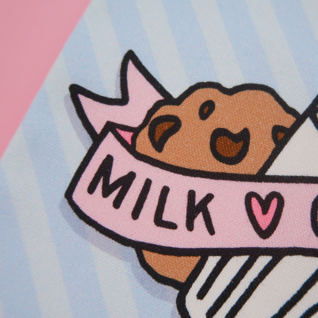SALE - Milk and Cookies Fabric Banner